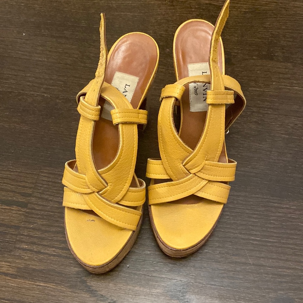 Lanvin wedge shoes yellow